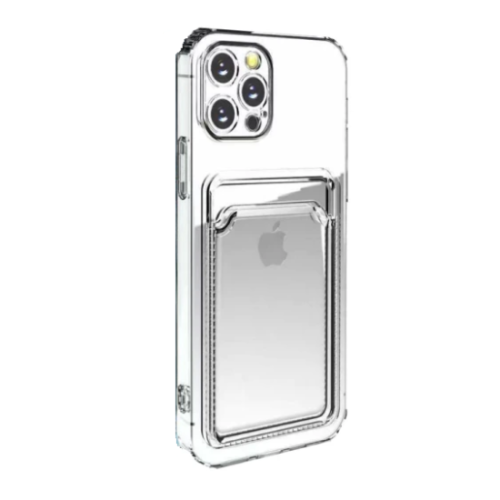 Antishockskal Transparent med korthållare till iPhone 14 Pro